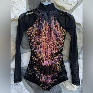 Weissman Sequin Leotard Adult XS Dance Costume Gymnast Ice Skating Competition